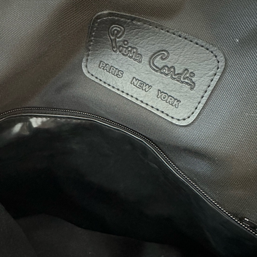 Vintage Pierre Cardin Black Nylon Shoulder Luggage Bag Travel - Picture 14 of 14